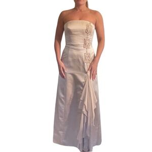 Jovani Strapless Dress Nude